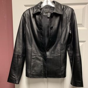 Black leather jacket